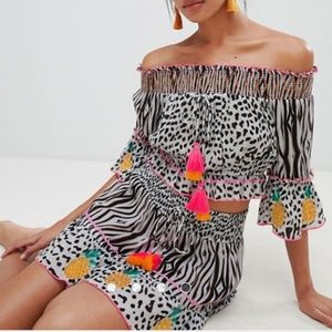 River Island Crop Top and Skirt Set